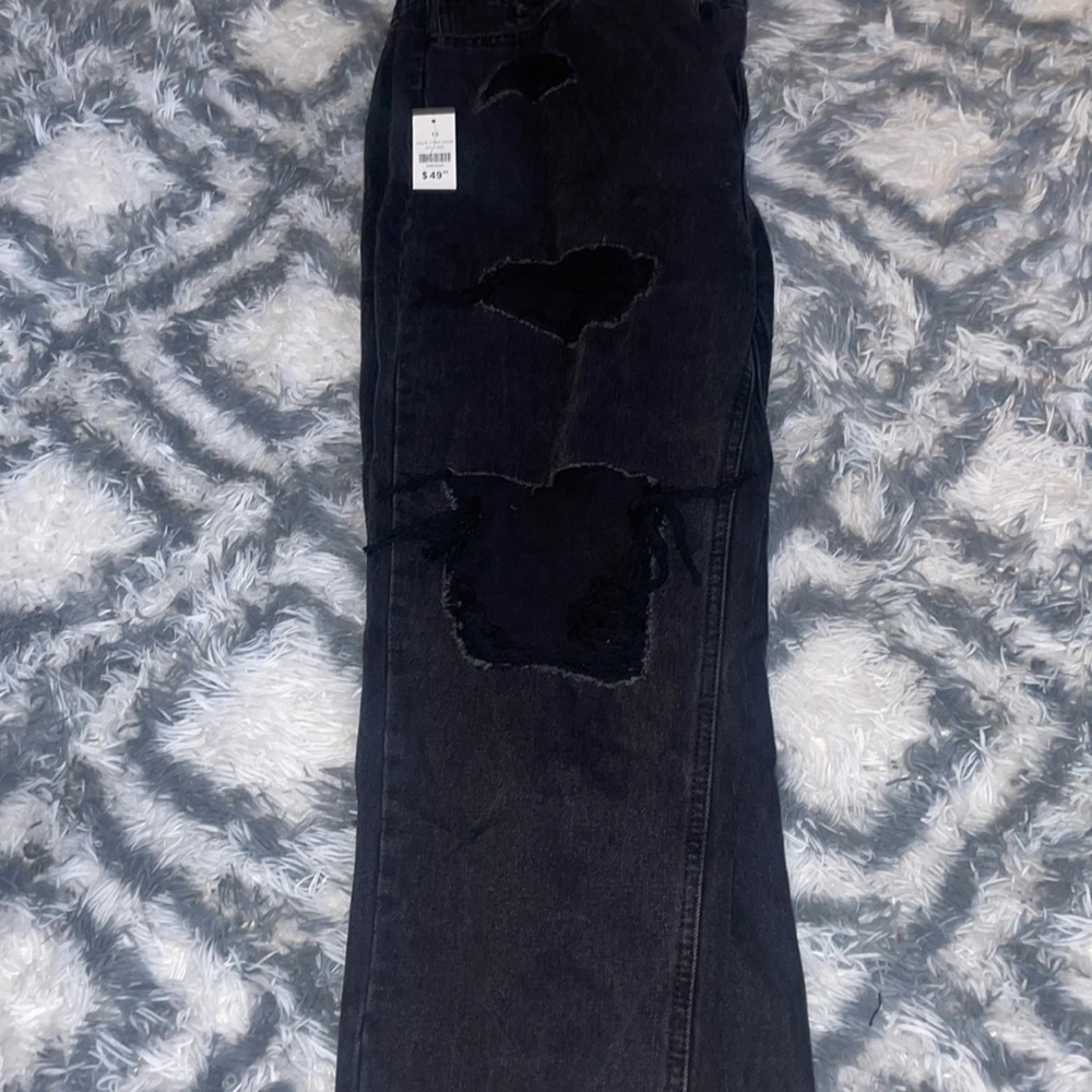 Black ribbed jeans